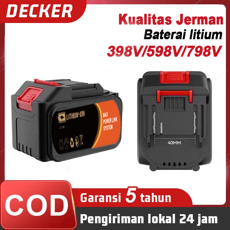 DECKER Baterai Bor Cordless LXT Makita Lithium Kapasitas Tinggi  Aksesoris For Lithium Tools Batre Impact Baterai Cordless