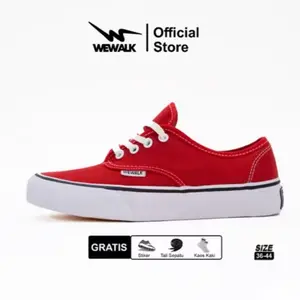Sepatu Wewalk - Wanted Red White Original Sepatu Pria Wanita Sneakers Casual Shoes Kasual  Snekers Merah