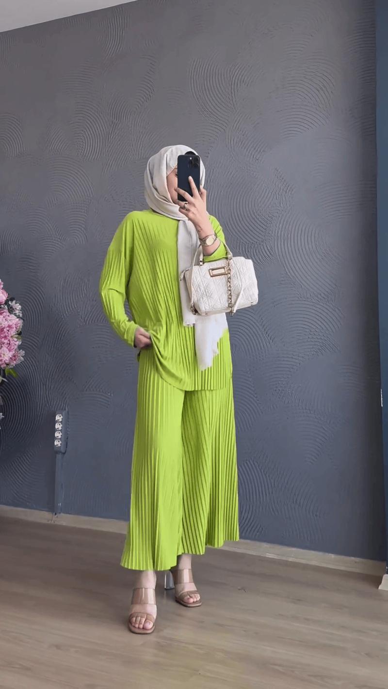 Product Introduction of Women's Clothing 2023 Autumn New Fashion Pleated Temperament Long Sleeve Shirt High Waist Wide Leg Pants Suit 12
