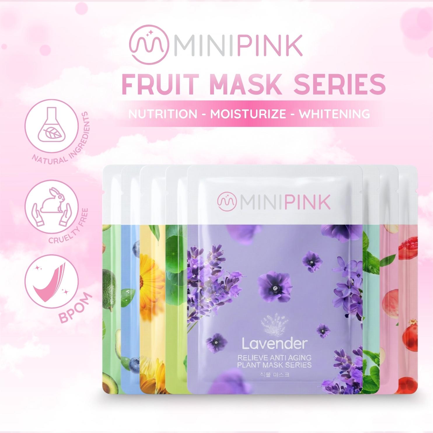 MINIPINK Fruit & Plant Mask Series Sheet Mask Masker Wajah Glowing & Hydrating Skin - MP001 MINIPINK Fruit & Plant Mask Series Sheet Mask Masker Wajah Glowing & Hydrating Skin - MP001