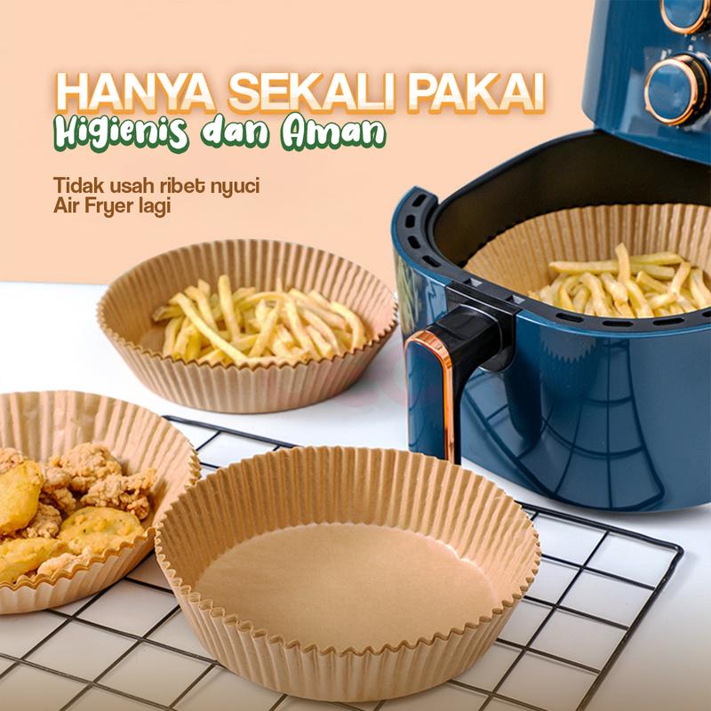 [BEC] Air Fryer Paper Anti Lengket / Kertas Alas Air Fryer / Baking Paper Tahan Minyak Sekali Pakai / Kertas Air Fryer 50 Pcs 2