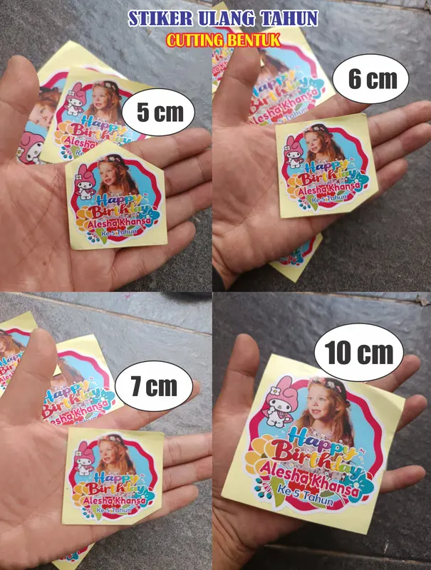 STIKER ULANG TAHUN (CUSTOM) cetak Bentuk 4