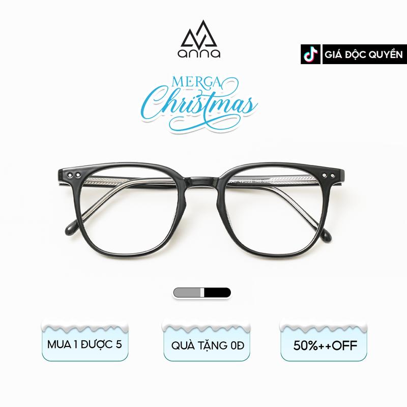 Gọng kính mắt chính hãng ANNA thiết kế dáng vuông kết hợp kim loại và nhựa 72047