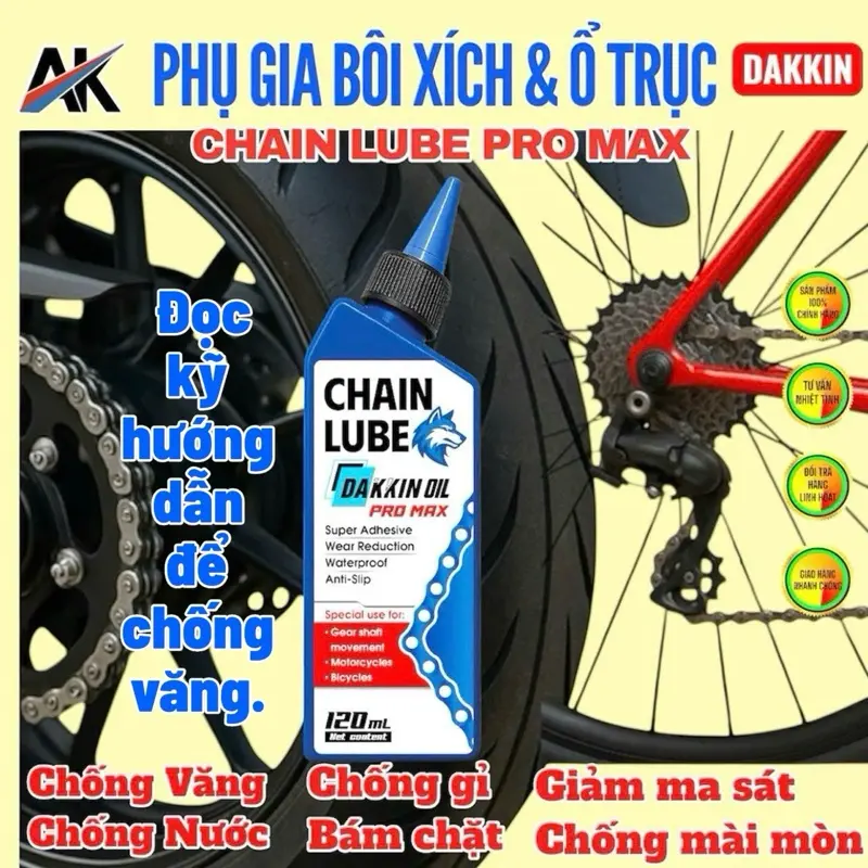 PHỤ GIA BÔI XÍCH VÀ Ổ TRỤC CHAIN LUBE PROMAX - ĐẦU SÓI XANH 120ML