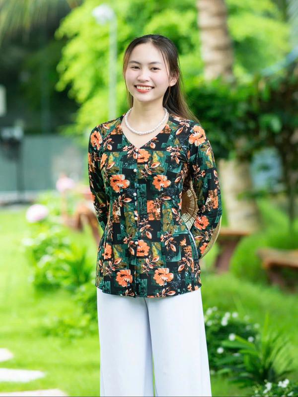 Áo lẻ Không Kèm Quần bà ba hoa văn vải thun co giãn 4 chiều thoáng mát đủ màu nhiều hoạ tiết đồ trung niên cho mẹ Không Kèm Quần Nữ - Shop Cúc Dưỡng