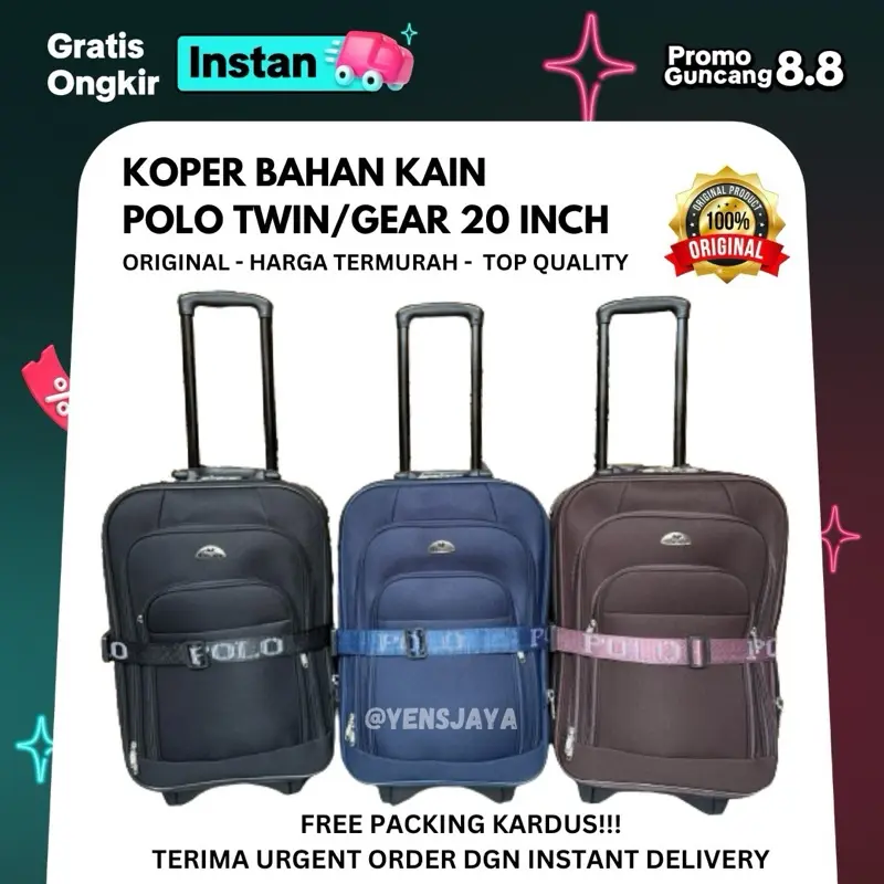 [CABIN] KOPER KAIN POLO TWIN / POLO GEAR UKURAN 20 INCH - KOPER KAIN 20 INCH TEBAL RINGAN ORIGINAL FREE PACKING KARDUS 0