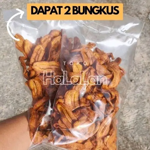 Kripik Sale Pisang Kering Khas Cilacap total 500 gram [2 x 250 gram] rasa Manis Renyah Kriuk Cemilan Snack asli cilacap Keripik Salai Pisang Crispy Halal