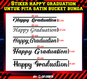 STIKER PITA SATIN BUCKET BUNGA / STIKER GRADUATION PITA