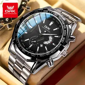 OPK Jam Tangan Pria Anti Air Original Rantai Analog Chain Stainless Tahan Bisnis Kuarsa New Arrivel With Box Hitam Model 8108 OPK Jam Tangan Pria Anti Air Original Rantai Analog Chain Stainless Tahan Bisnis Kuarsa New Arrivel With Box Hitam Model 8108