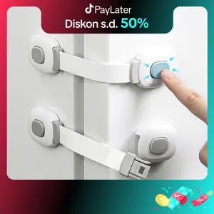 Pengunci Lemari Kulkas Laci Pengait Pintu Pelindung Baby Safety Lock Bahan Premium Awet Tahan Lama