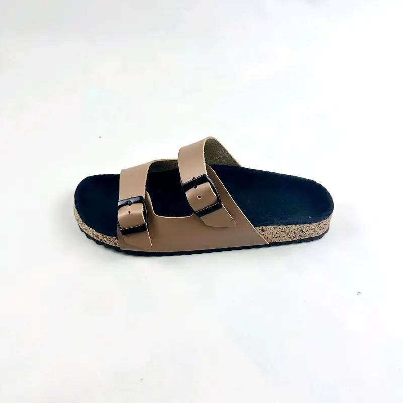 Sandal Casual Wanita Ringan Strap2 Gepser2 Kulit Imitasi PVC - Dengan Aksesoris Gesper - Insole Semi Bludru Hitam 3