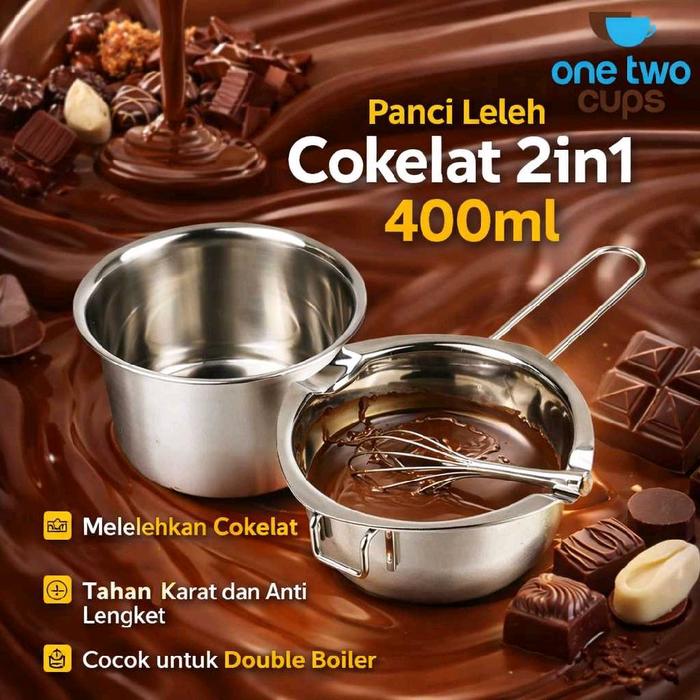 Gambar One Two Cups Panci Leleh Coklat Keju 2in1 Melting Chocolate Pot 400ml JS33 Alat Melelehkan Makanan Stainless Steel Tahan Karat dari Lifeware.id Kota Administrasi Jakarta Barat Tokopedia