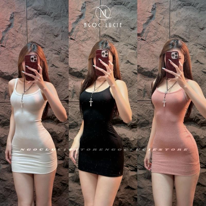 G03 - Đầm Body Ngắn 2 Dây Siêu Hack Dáng Basic - Ngọc Lucie