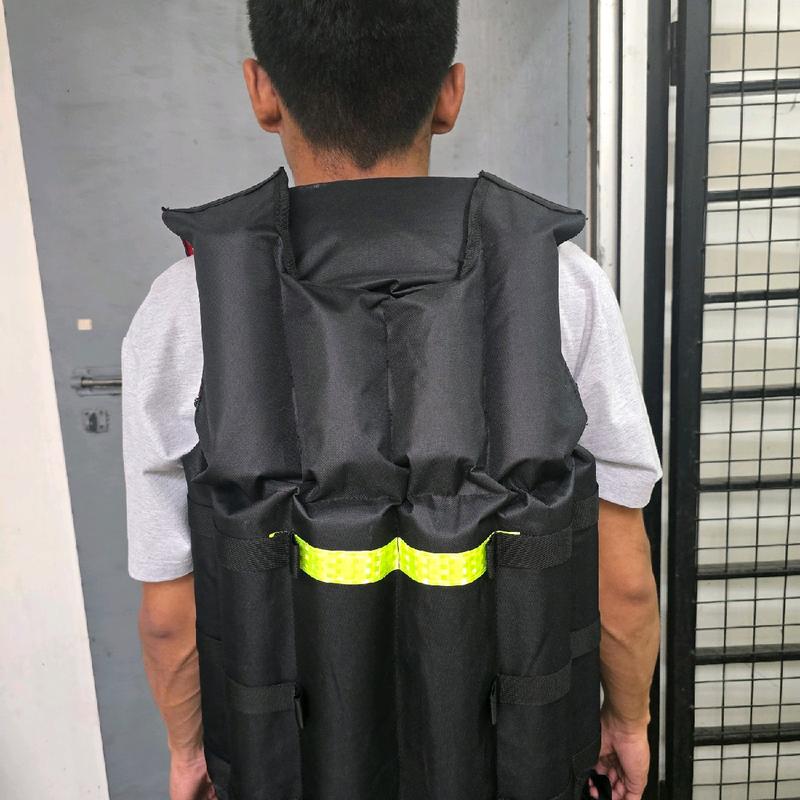 Baju pelampung hitam kombinasi merah/orange up 90kg 3