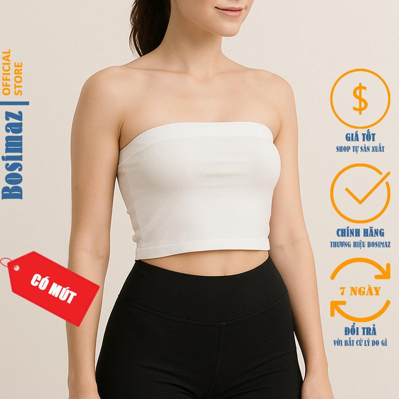Áo ống Croptop Nữ Bosimaz CS021 có mút ngực không dây, thun co giãn 4 chiều, vải đẹp dày.