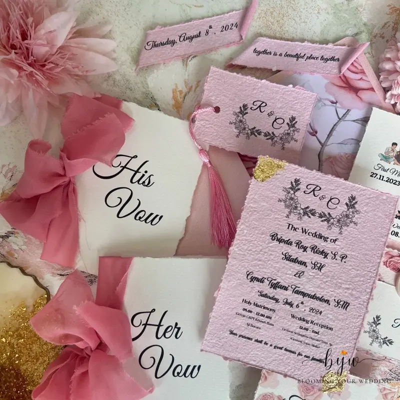 bloomingyourwedding Keepsake | Wedding Vows | Handmade Undangan Aesthetic (Classic Design) keepsake wedding vows set undangan aesthetic wedding stationery calligraphy kaligrafi invitation wedding set express 4