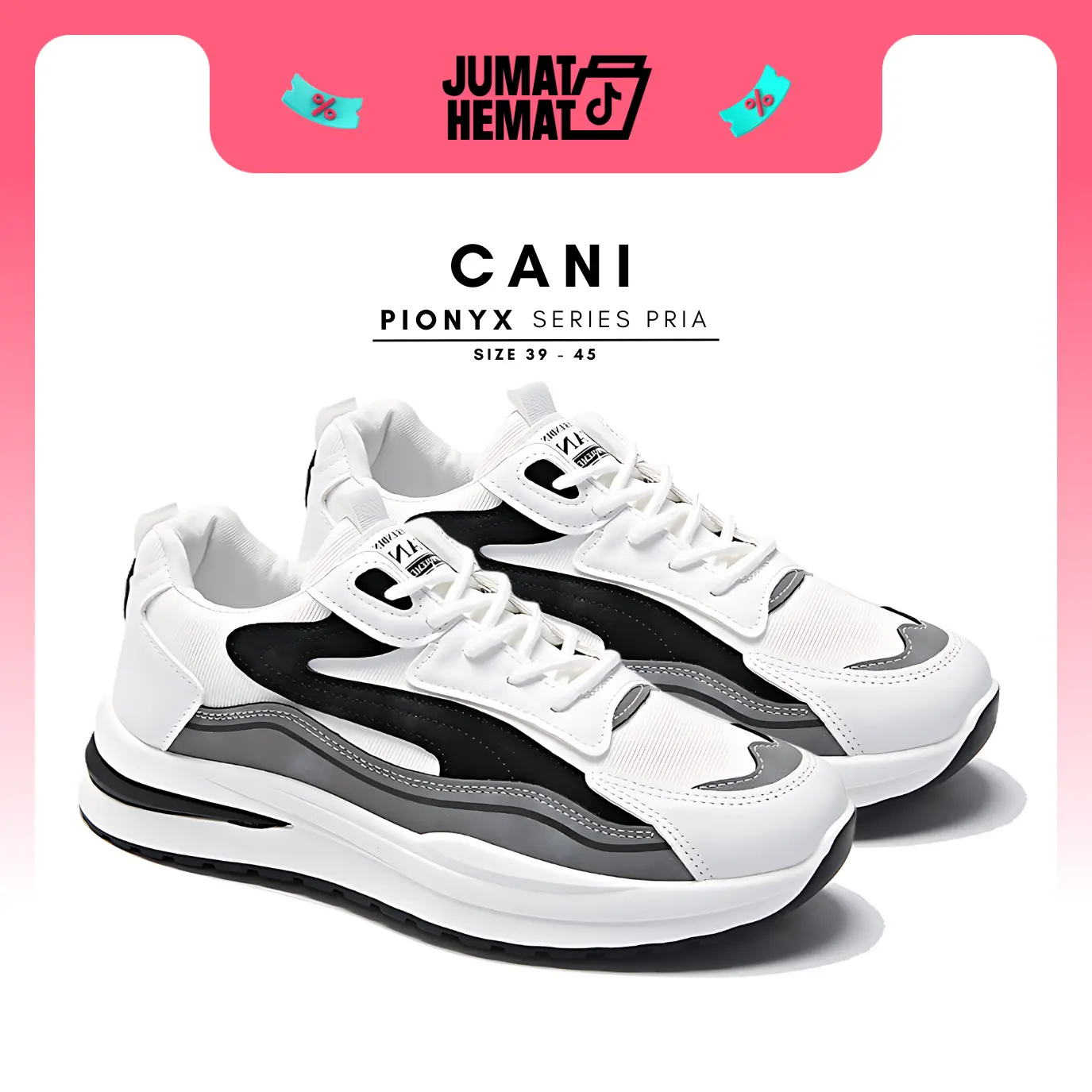 Cani "Free Box" (Size 39 - 45) Pionyx Sepatu Pria Sneakers Sport Fashion Kasual Import M8117
