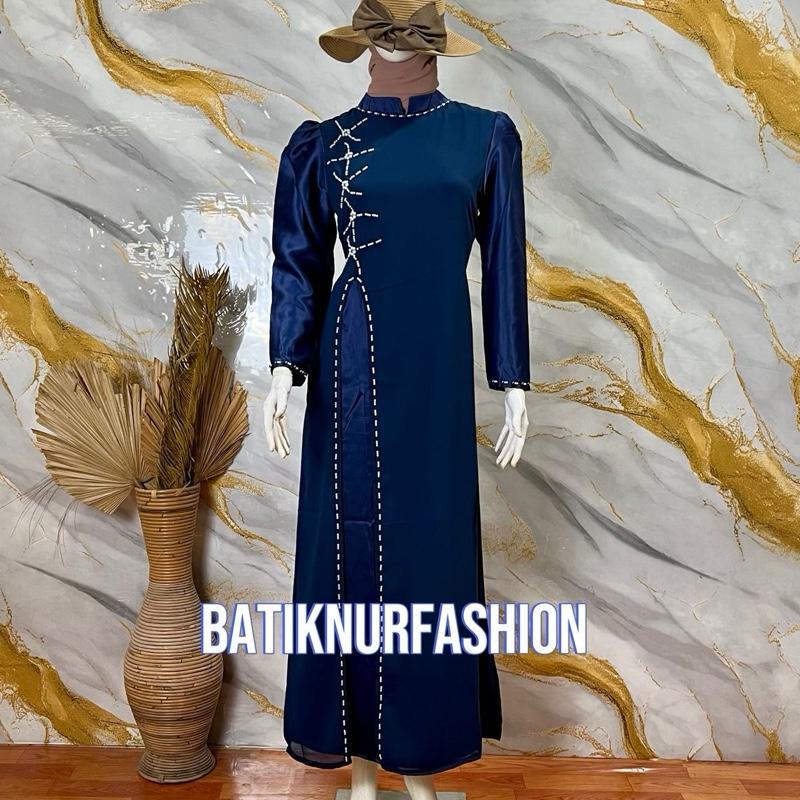Batiknurfashion.(COD) Nadia dress mewah kondangan // bridesmaid// Gaun mewah// baju kondangan wanita 2024 // Bajukondangan mewah dan elegan// ootd// baju kondangan warna burgundy // Ootd berhijab //bridesmaid dress  Gamis  Pesta Wanita 5