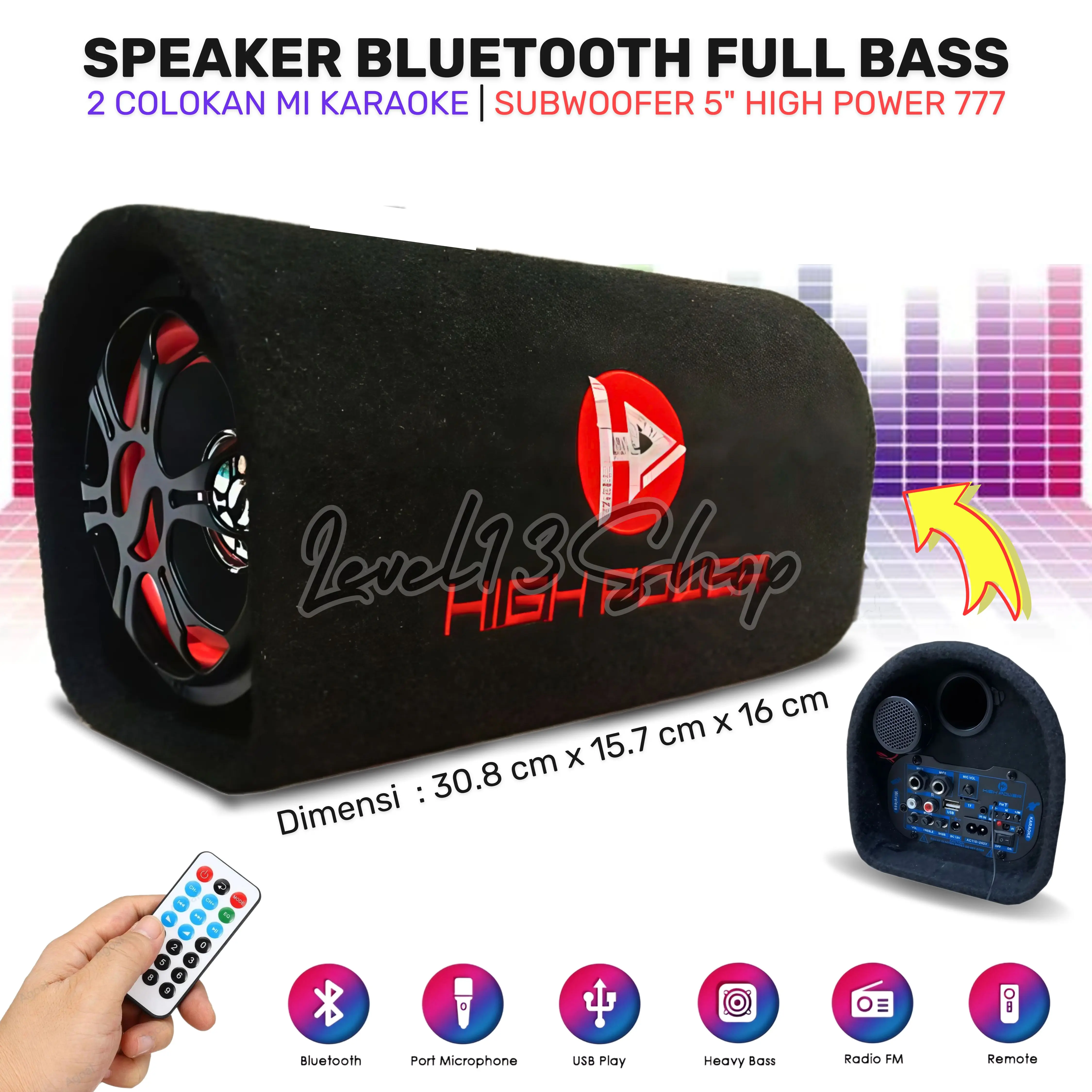 Speaker Aktif HIGH POWER 777 5 INCH Bluetooth Radio / Speaker Bluetooth / Subwoofer Speaker Aktif / Subwoofer Mobil / Speaker Komputer / Speaker Bluetooth FullBass