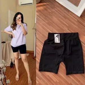 LEGING HOTPANT PENDEK POLOS TEBAL / CELANA HOTPANTS WANITA Melar Spandex Lembut