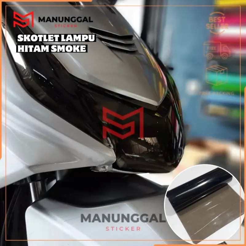 Skotlet Lampu Hitam Smoke 80 Persen untuk Mika Lampu Motorcycle Tidak Mengurangi Jarak Pandang dengan Kualitas Terbaik