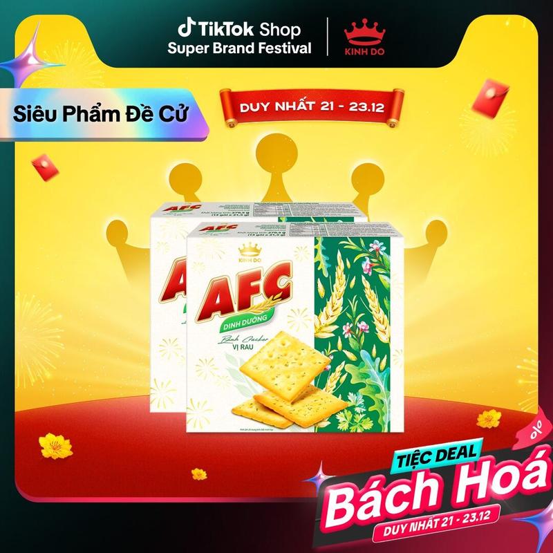  Hộp Bánh Quy Dinh Dưỡng AFC Tết 2026 Vị Rau 279.5g  Combo 2  