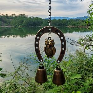 Campana de la Suerte con Búho, Trae un Encanto de Buena Suerte, Perfecta para Decoración de Jardín, Uso Interior y Exterior, Regalo Ideal para Fiestas, Adorno Decorativo de Búho