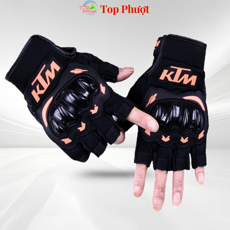 Găng tay xe máy hở ngón chống nắng cao cấp KTM có gù bảo hộ Bao Tay Đa Năng Nam Nữ Lái Xe Máy Xe Đạp Moto Du Lịch Phượt 
