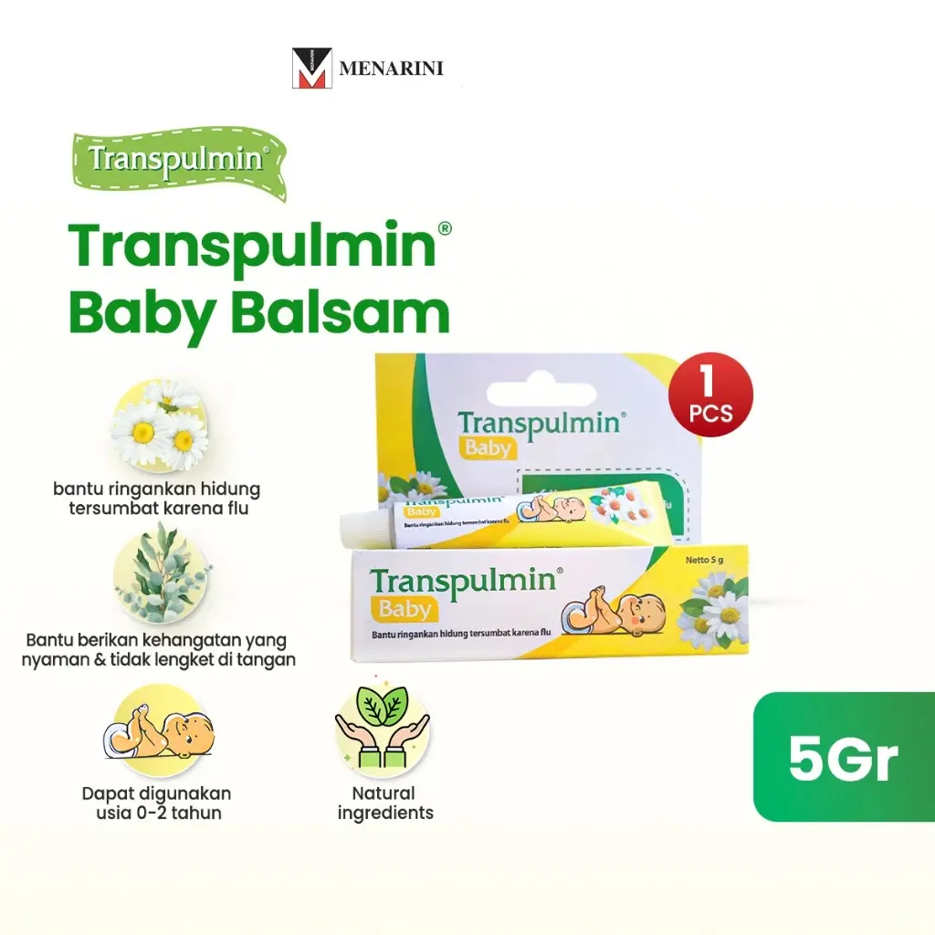 Transpulmin Baby Balsam Bayi 5gr - Bantu Ringankan Bapil Hidung Tersumbat karena Flu pada Bayi