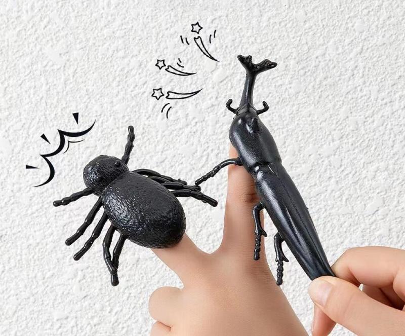 Ejection Insect Finger Toys 8 Small Black Insects Complete Set ...