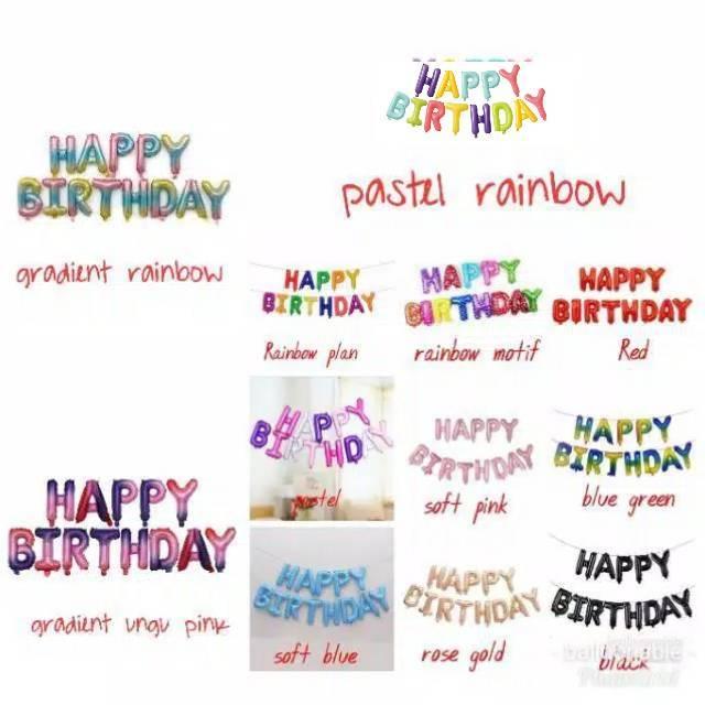 Gambar Balon Foil Huruf Happy Birthday Set dari Balloonable Kota Bandung Tokopedia