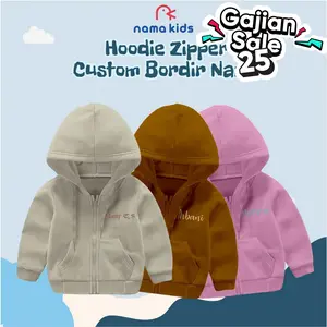 HOODIE ZIPPER ANAK BORDIR NAMA SWEATER ANAK LAKI LAKI PEREMPUAN JAKET RESLETING ANAK LUCU HOODIE CUSTOM NAMA ANAK Fashion