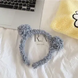 Bando Kartakter Telinga Beruang Bear bulu korea kekinian Bandana bando handuk Aksesoris Rambut