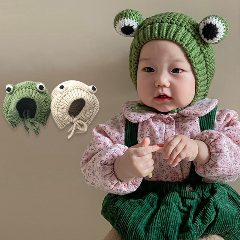 Mũ Ếch Hoạt Hình Dễ Thương Cho Bé, Mũ Mùa Đông Dày Và Ấm Áp Cho Bé Trai Và Bé Gái, Mũ Bảo Vệ Tai Màu Trơn, Mũ Cho Trẻ Sơ Sinh Và Trẻ Mới Biết Đi, 3-24 Tháng