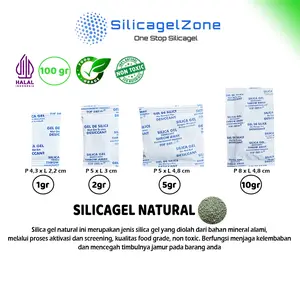 Silica Gel NATURAL / ALAMI 100 gram Penyerap Kelembaban Makanan / Anti Jamur / Pengawet Makanan / Silica Makanan Lemari Baju Kamera Tas Sepatu Perhiasan
