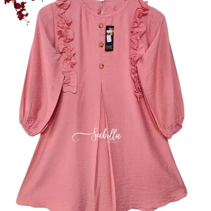 Tunik anak perempuan umur 10-12 tahun / baju anak muslimah lengan panjang 1