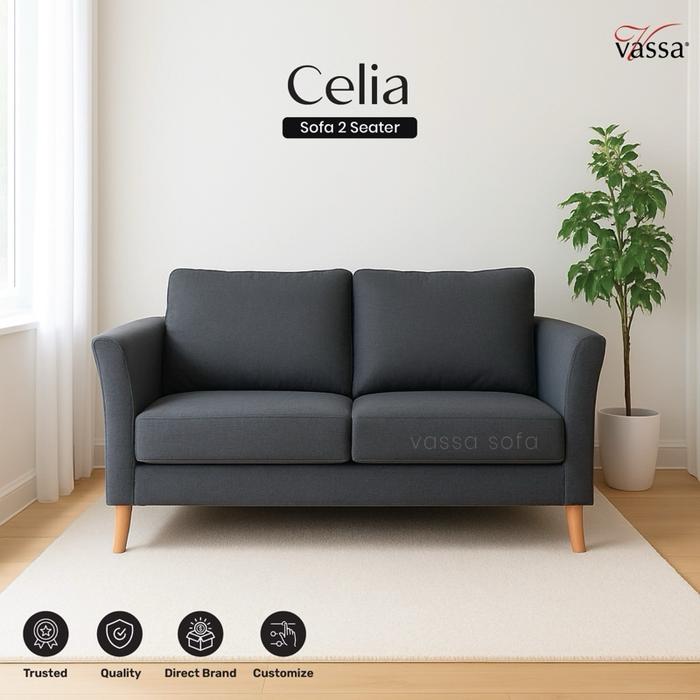 Gambar Sofa 2 Seater Celia By Vassa Sofa Minimalis Modern dari Vassa Sofa & Home Kab. Bogor Tokopedia