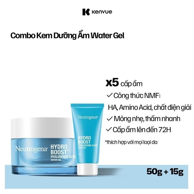  Combo Kem dưỡng ẩm cấp nước Neutrogena Hydro Boost Water Gel 50g và Tuýp 15g 