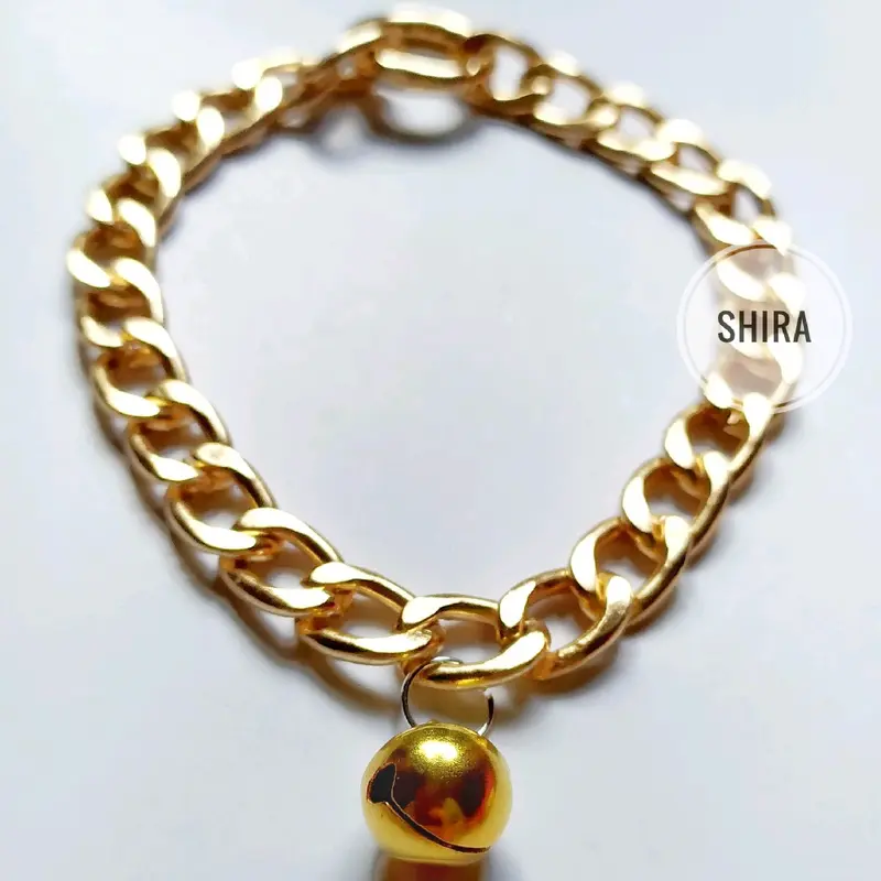 Kalung Kucing Rantai Emas Premium Lonceng 1 3
