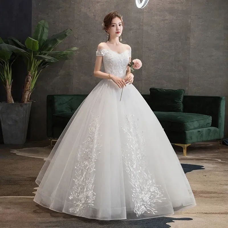 Women Clothing Bride Lace Wedding Dress Off Shoulder Maxi Dresses