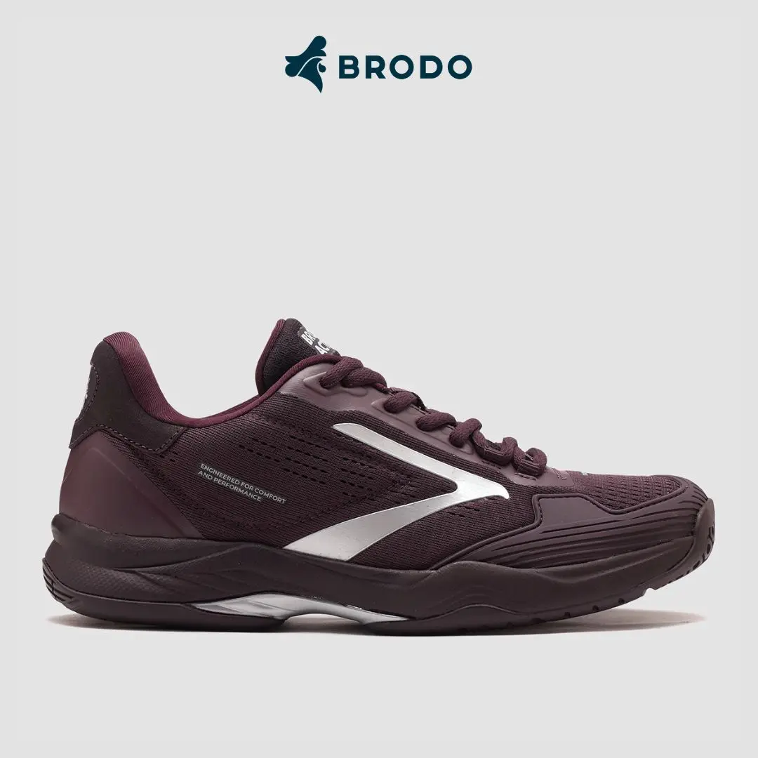 BRODO - Active Stance Tennis Padel Burgundy Silver