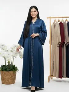 DS - Abaya Ayesha Style Turkey Terbaru Mat Sabrina Aksen Manik Manik Cantik