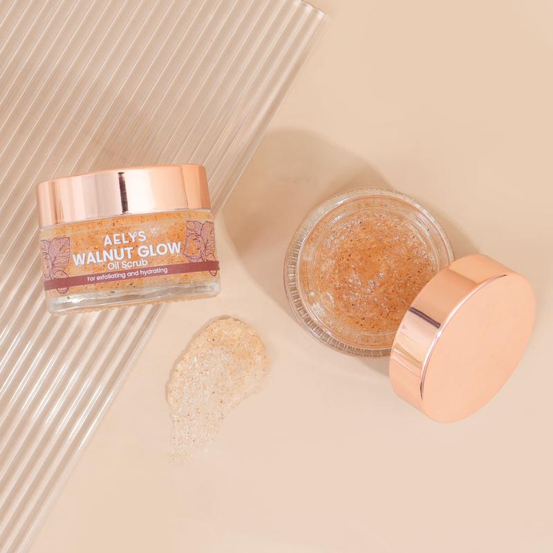 AELYS Walnut Glow Oil Scrub For Exfoliating & Hydrating  Facial Perontok 5