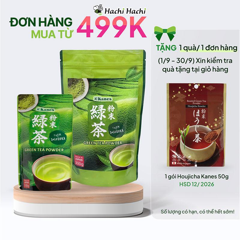 Bột trà xanh nguyên chất, vị đậm đà Green tea Nhật bản Kanes 100g/300g