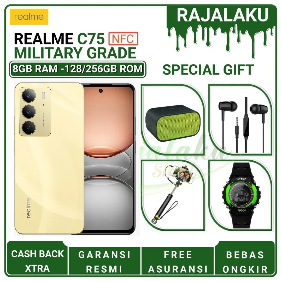 [WENNY WIJAYA X RAJALAKU] HP REALME C75 & C75X NFC RAM 8/128GB & 8/256GB GARANSI RESMI INDONESIA