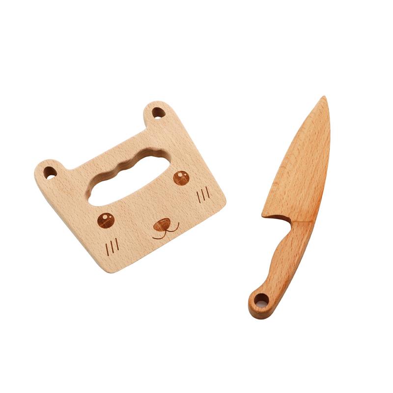 Mini Wooden Kid Knife Wooden Knife Cutting Fruit Salad Toy Kids Kitchen Tools Childrens Kitchen Tools 2