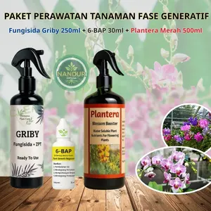 Paket Perawatan Tanaman Fase Generatif BapIn Plantera Fungisida Griby - Perangsang Bunga, Warna Cerah & Anti Jamur