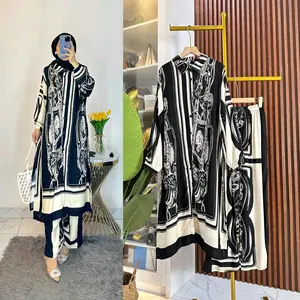 SETELAN TUNIK MOTIF VIRAL//LD 115 CM