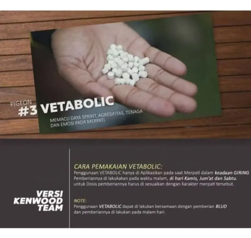 Product Introduction of Vetabolic Vetafarm | Anabolic Steroid Doping Untuk Merpati  | Vetabolic Original Import 7