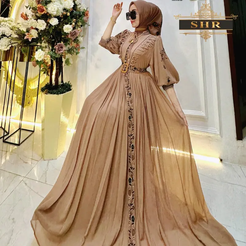 ready!!gamis ceruty bordir original SHR 1